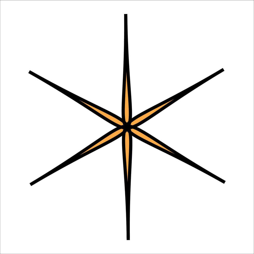 A black and yellow sixpointed star on a white background vector