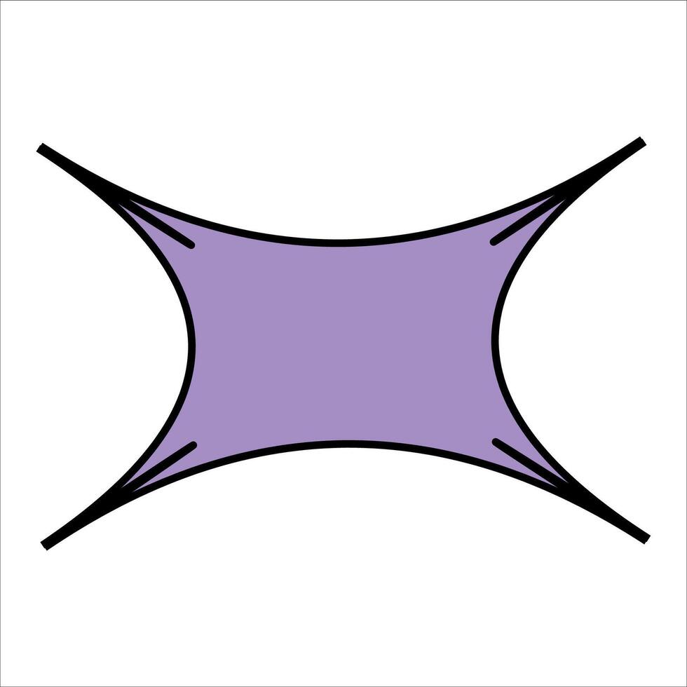 A purple object with a bold black outline on a white background vector