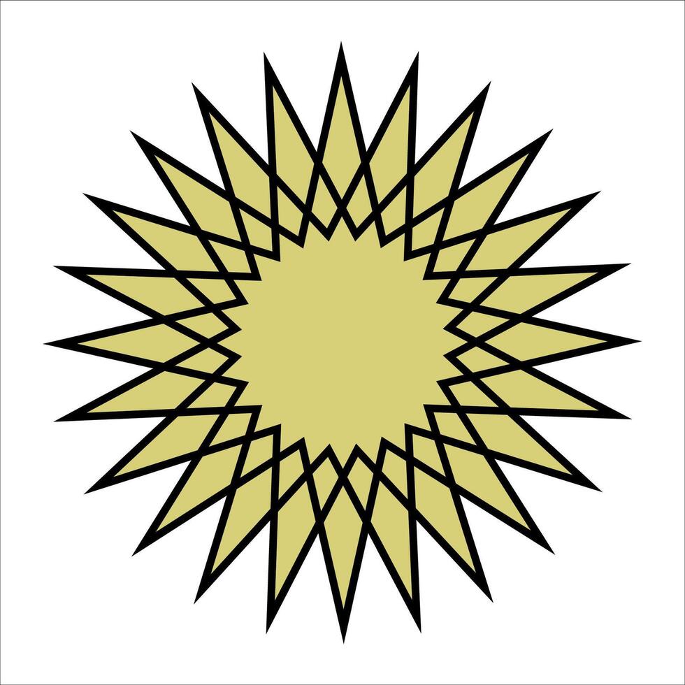 A vivid yellow and bold black star displayed on a white background vector