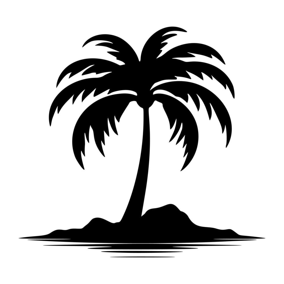 Palm tree silhouette vector