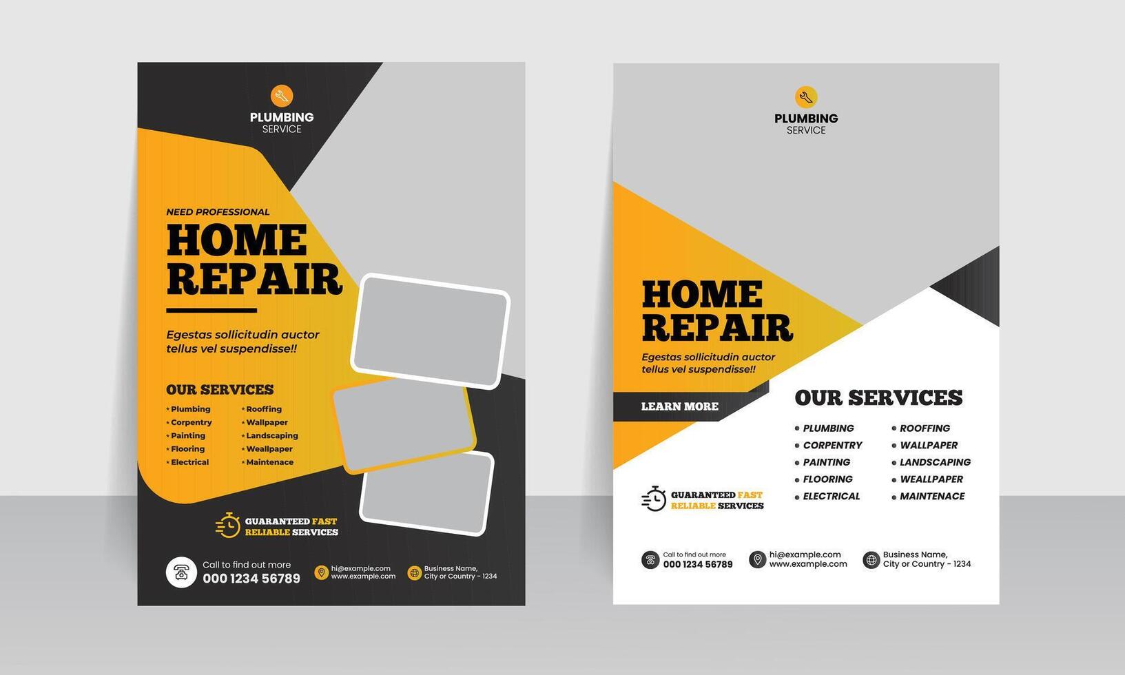 Home repair flyer template with Handyman brochure cover leaflet design vector
