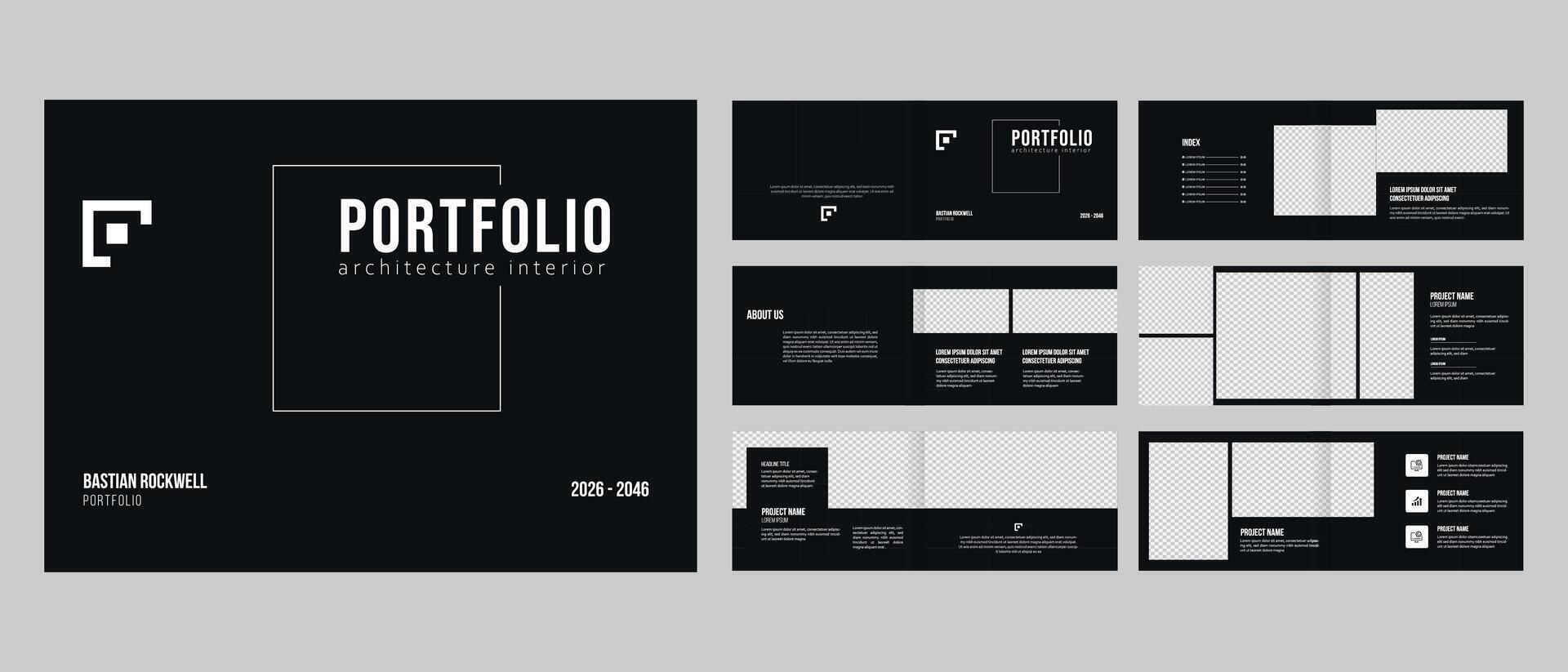 landscape architecture or interior portfolio template vector