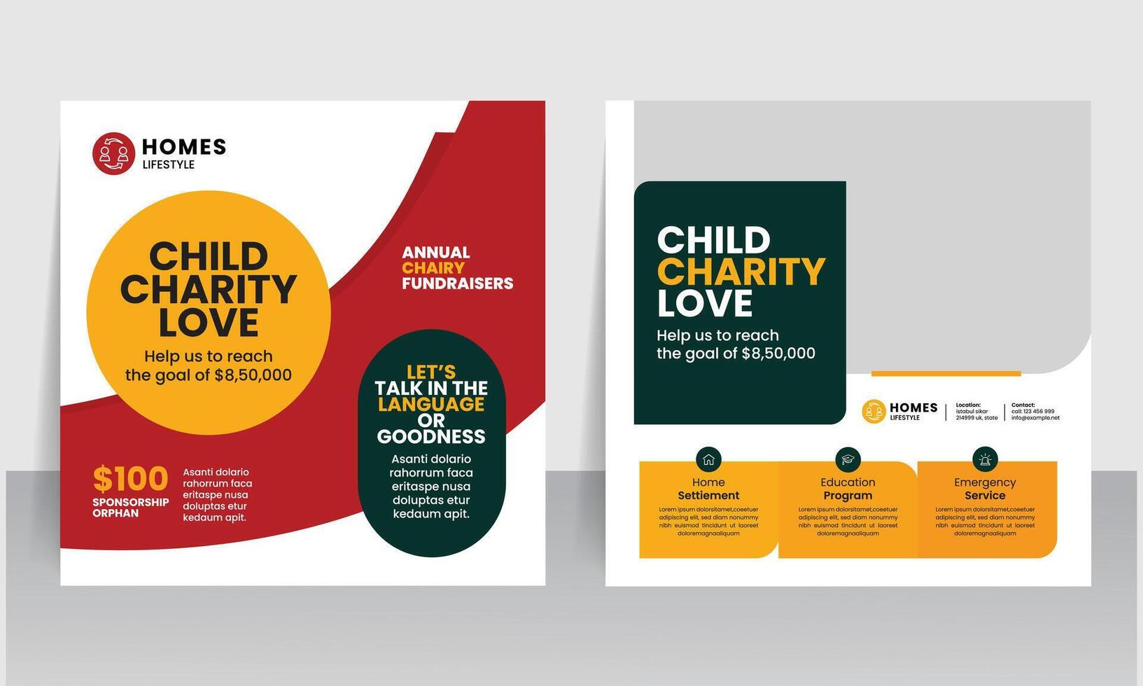 charity social media post web banner design vector