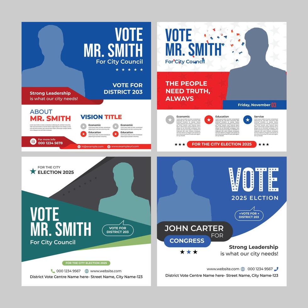 election social media post design vector