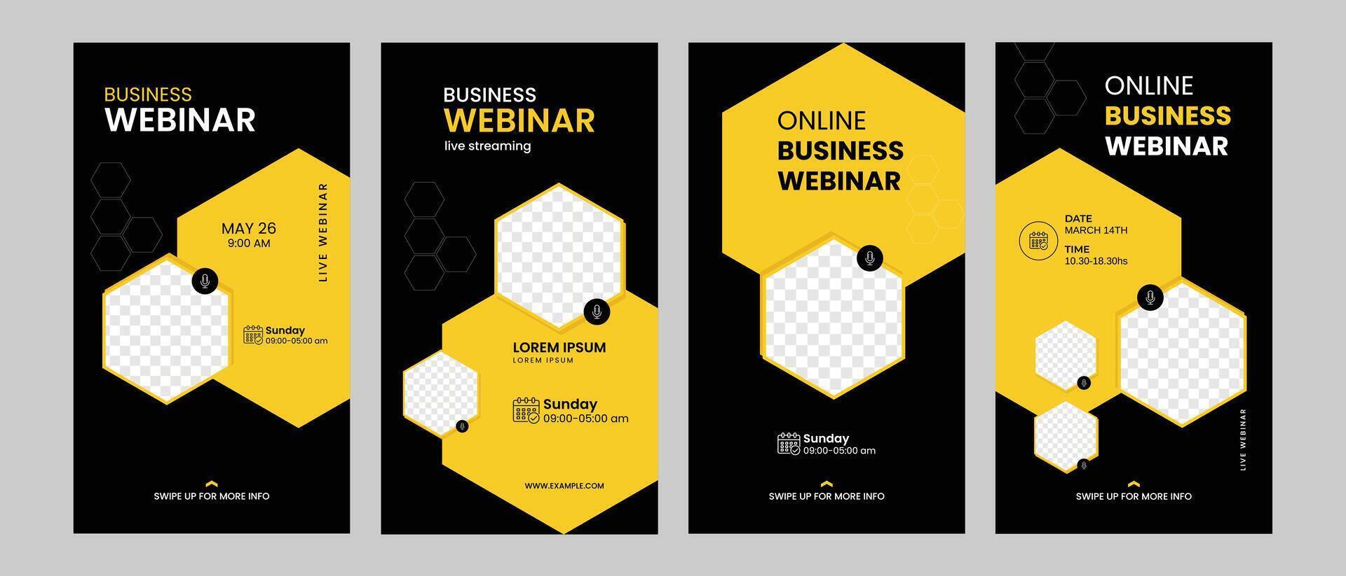 Business webinar social media story template vector