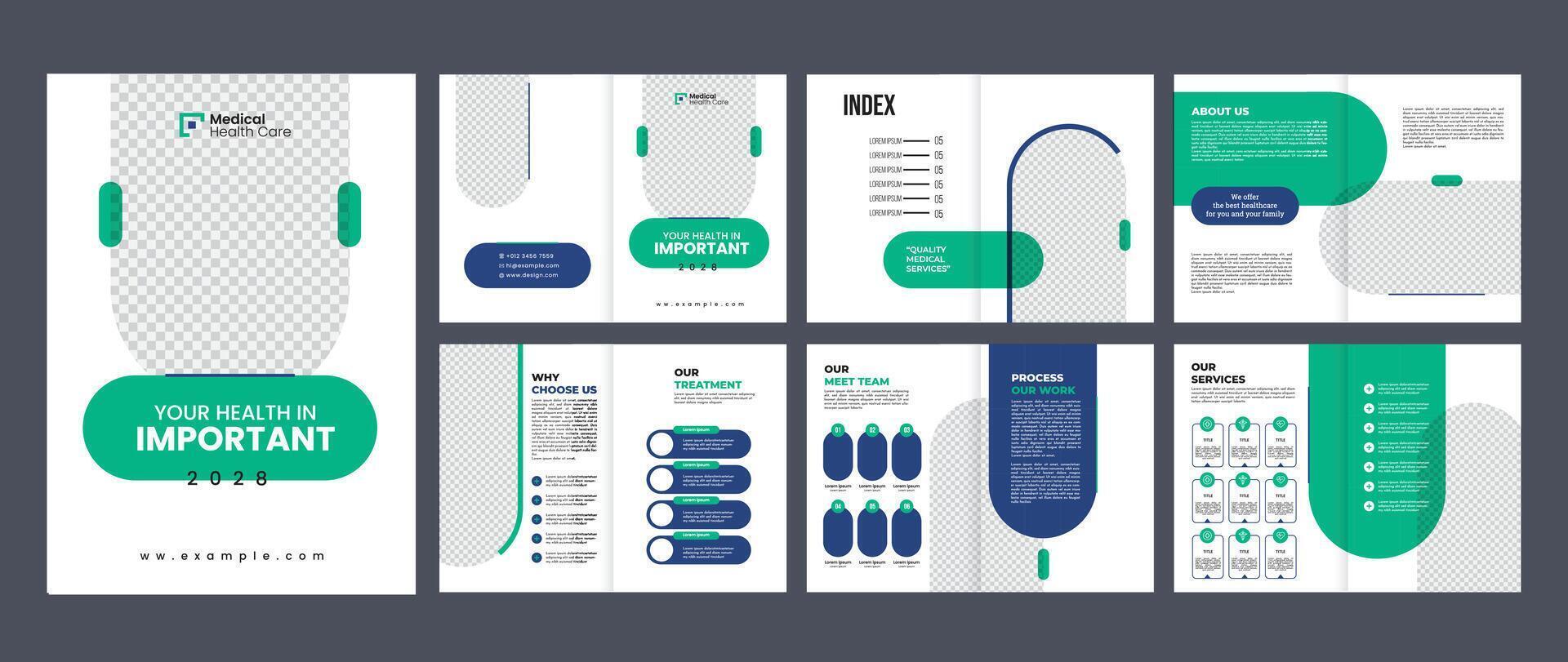 medical brochure design template vector
