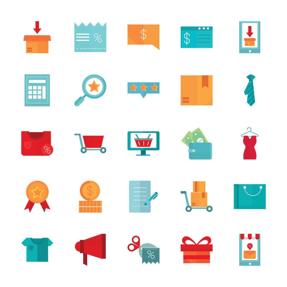 Shopping cart icon set vector