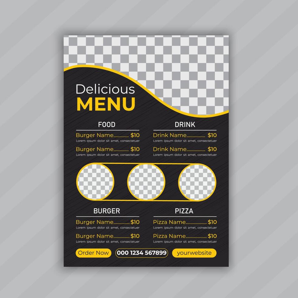 A menu template for a restaurant or cafe vector