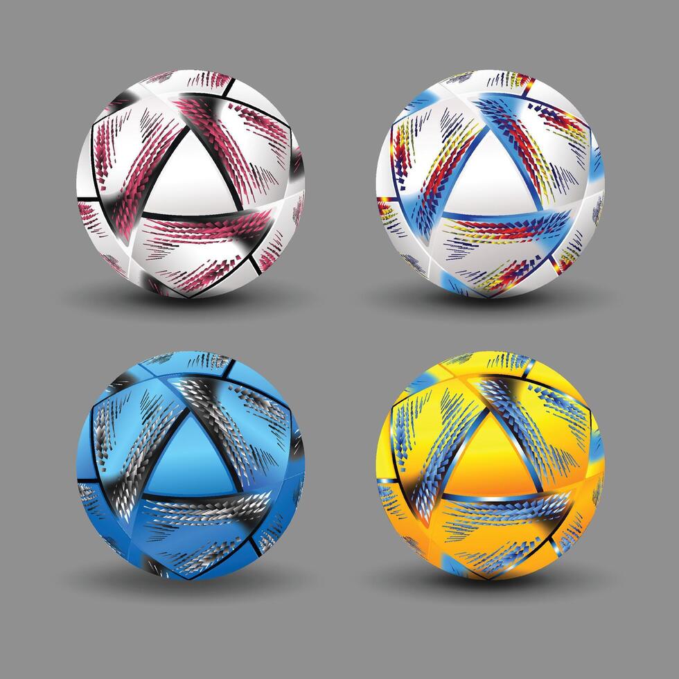 Realistic Football Collection Set Of design vector
