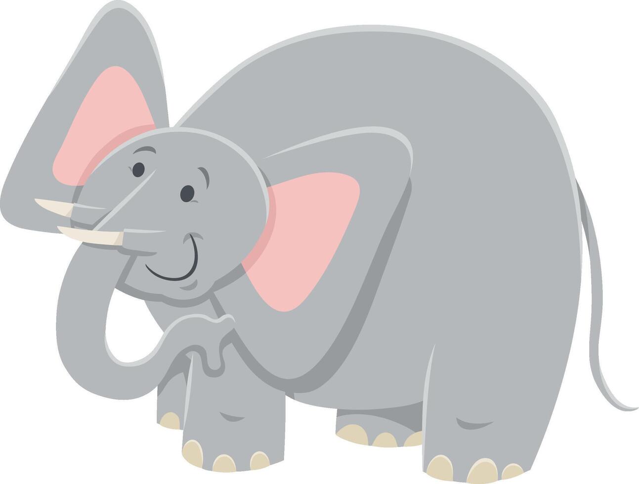 cartoon African elephant wild animal character vector