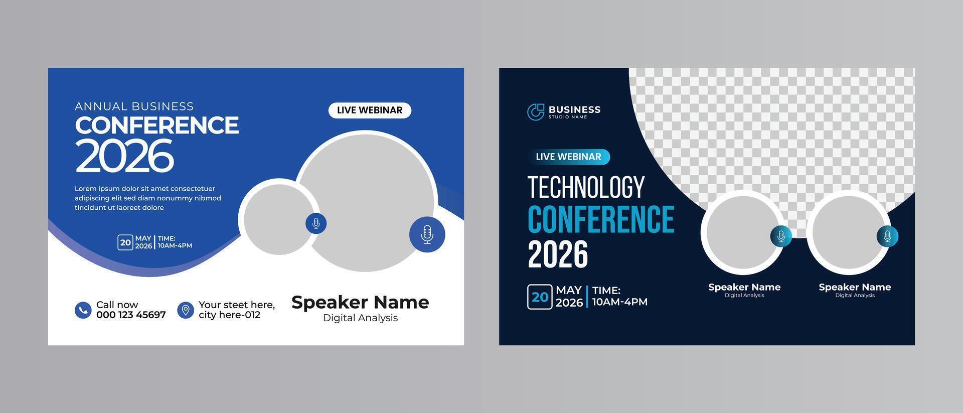 Business webinar web banner template vector