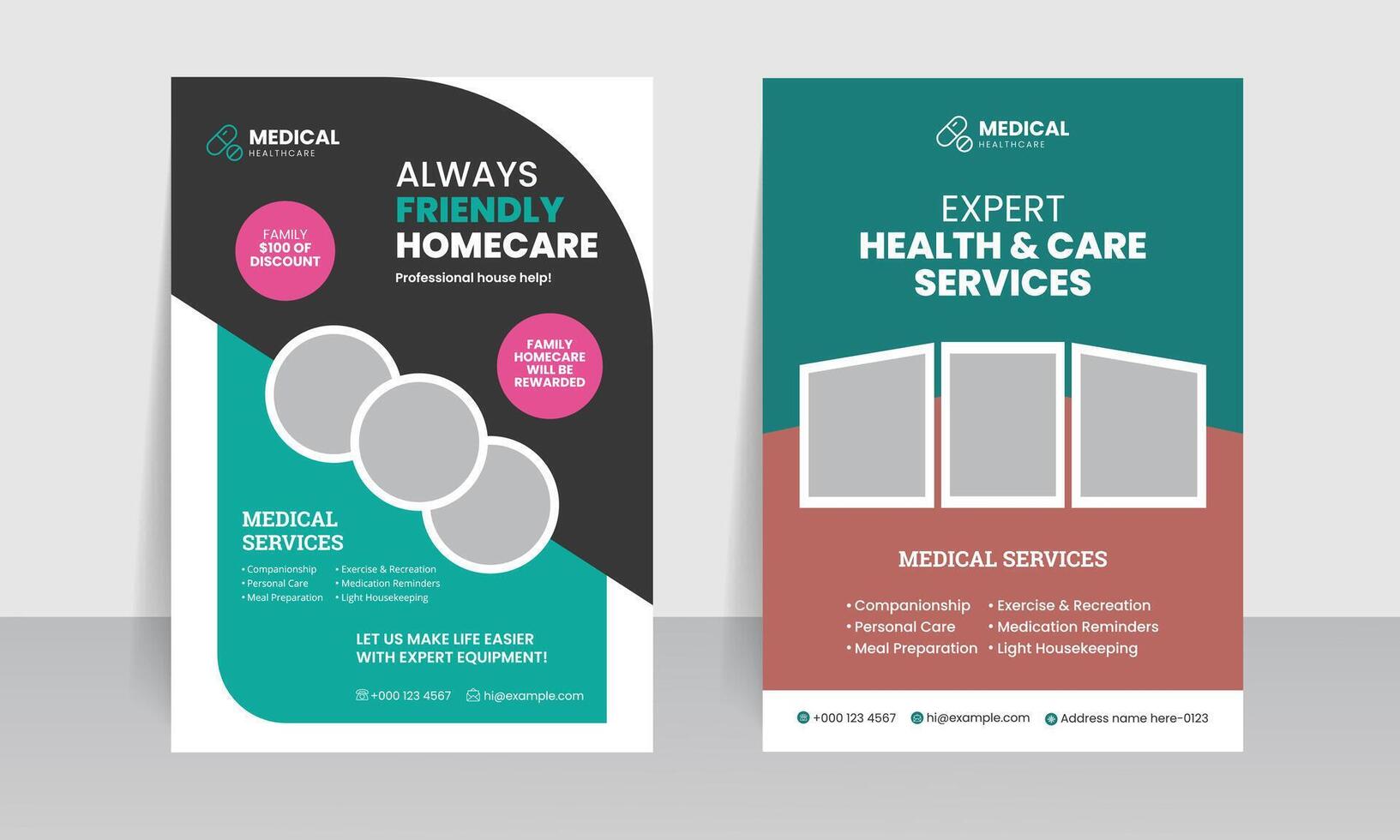 Elderly Care Flyer Template vector