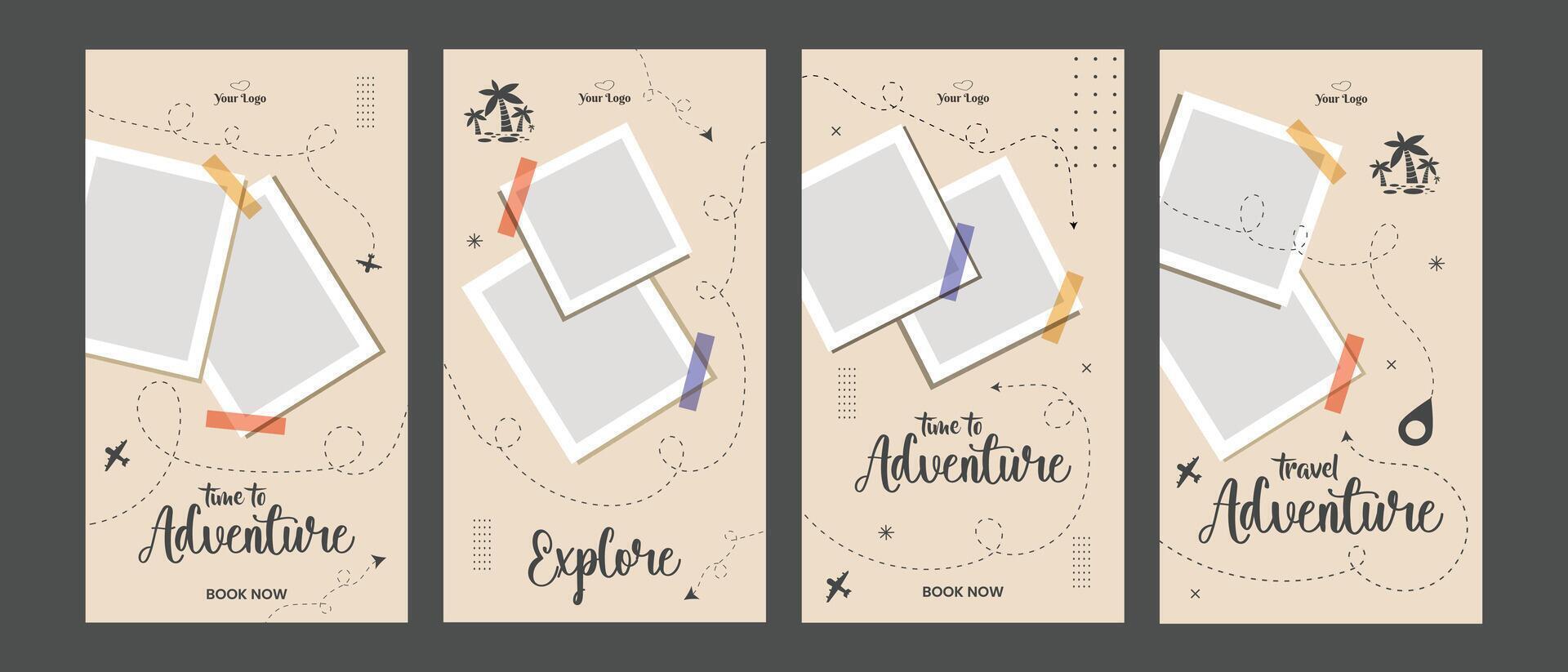 Travel Social Media Stories Template vector
