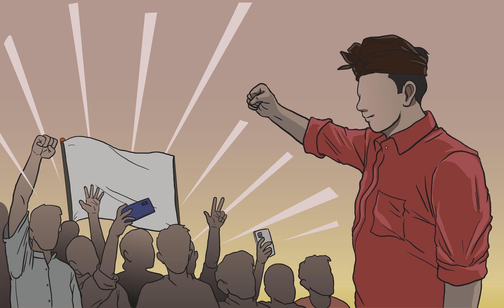 Illustration of regional election campaign in Indonesia vector