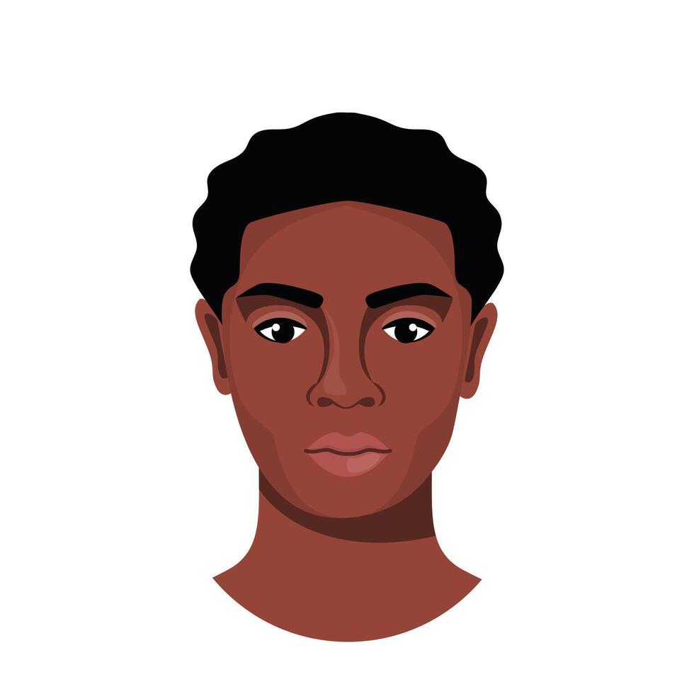 Portrait of african american man. illustration. vector