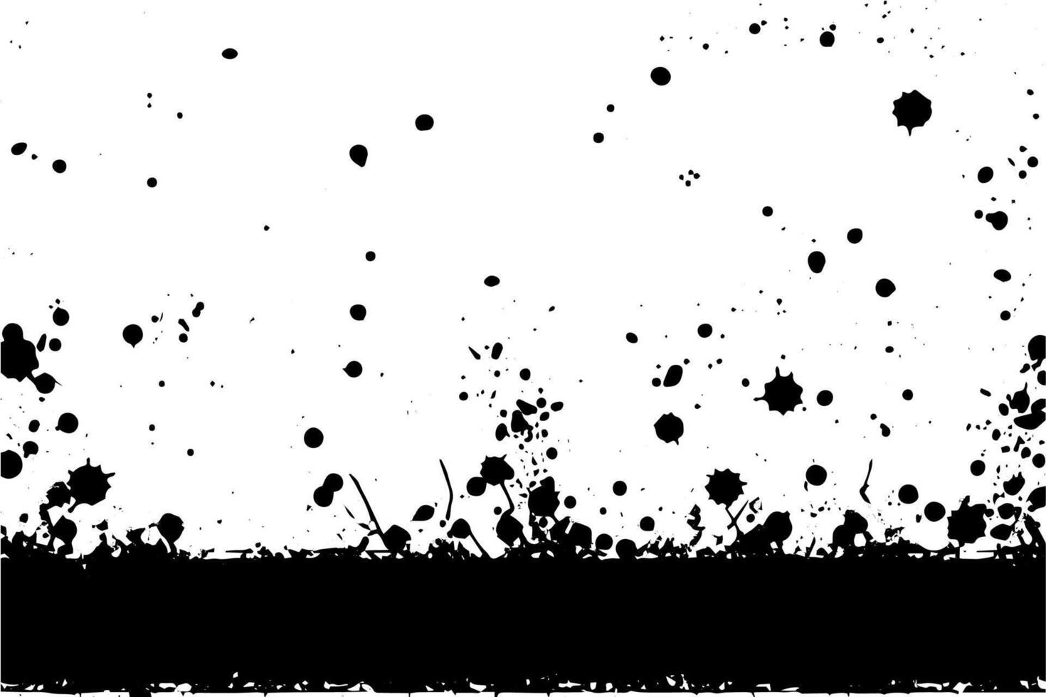 Abstract Ink Splatter Pattern Seamless Design with Black and White Speckles and Circles. vector