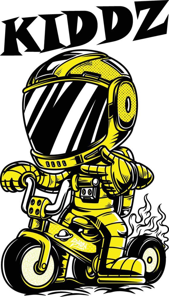 Kiddz bike t shirt design vector