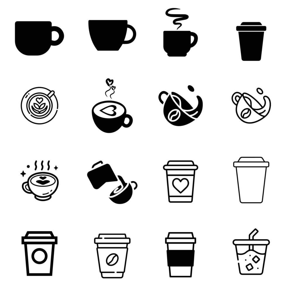 Coffee cup icon pack vector