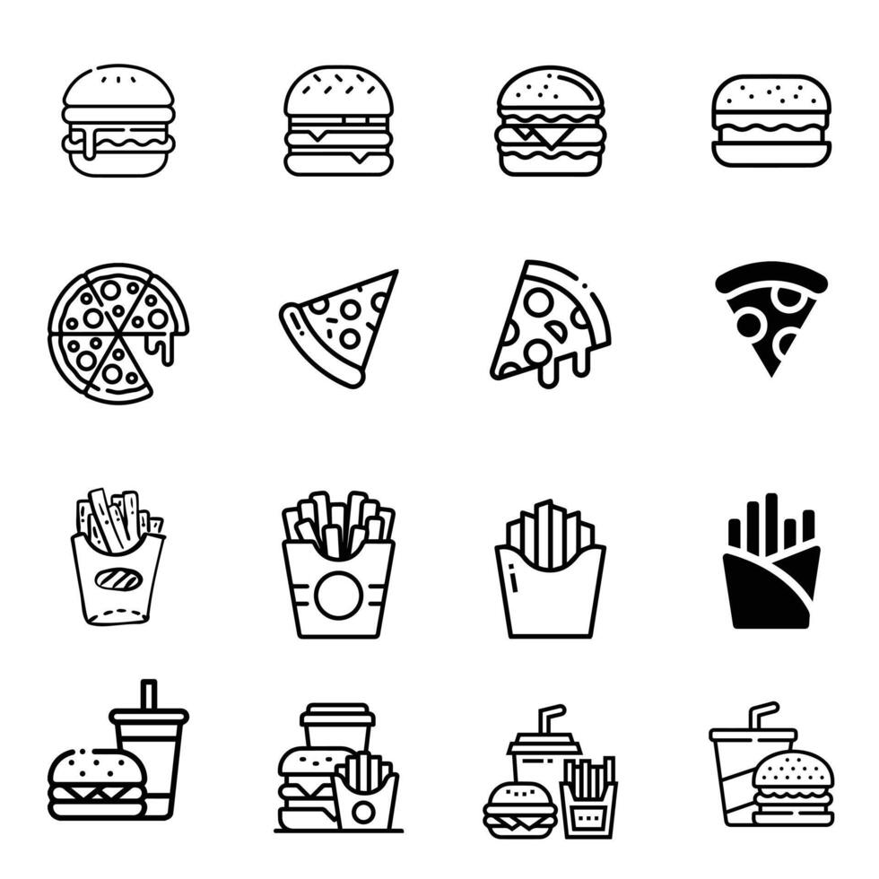 Fast Food Icon Pack vector
