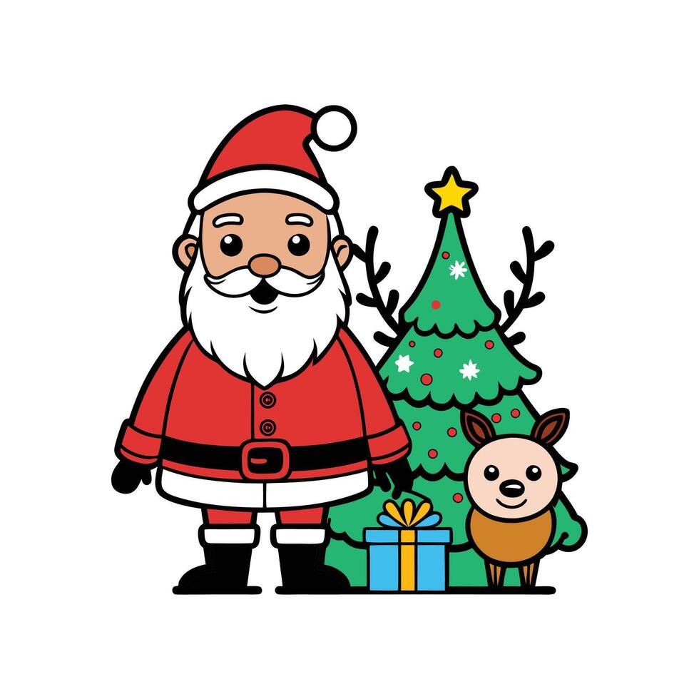 Santa Claus Delivering Presents at Midnight vector