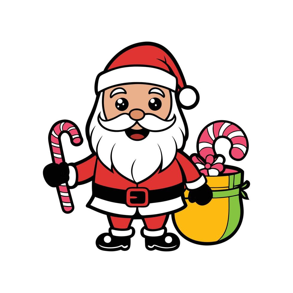 Santa Claus with a Sack Full of Gifts vector