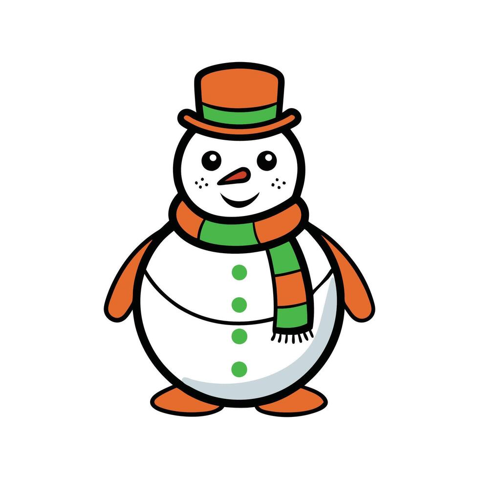 Happy Snowman with Christmas Ornaments vector