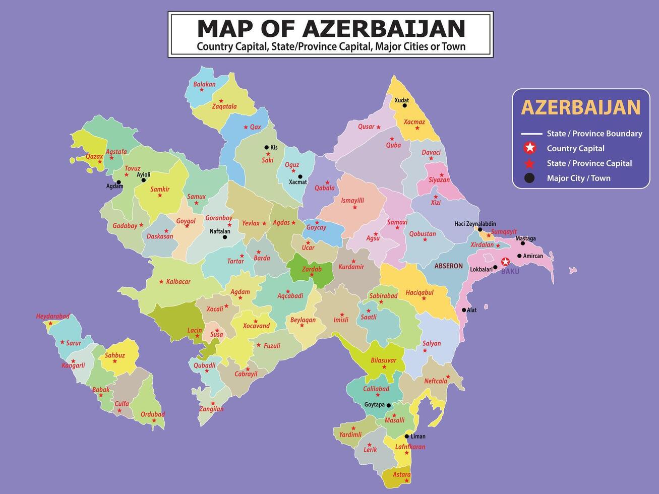 Tajikistan and Azerbaijan map vector