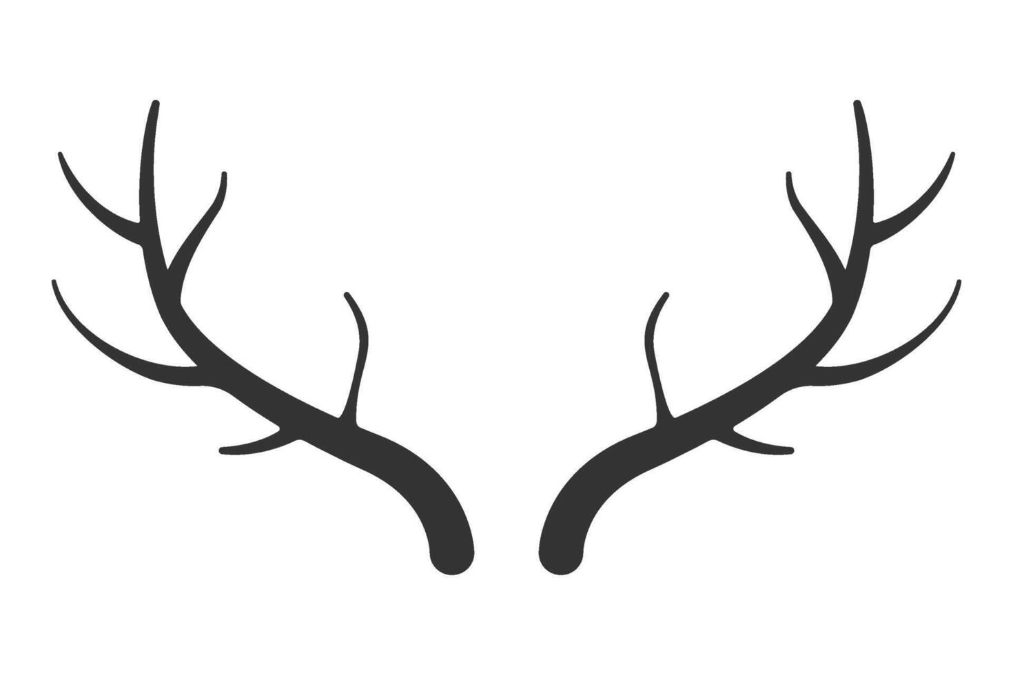 Silhouette of deer antlers isolated on white vector