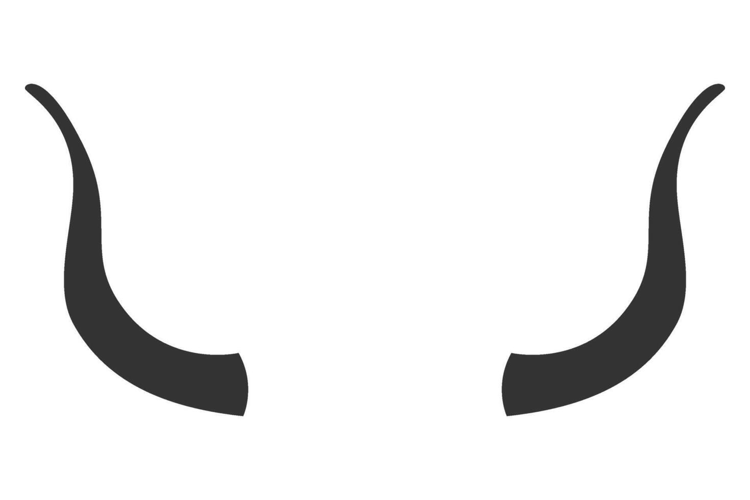 Silhouette of a pair of bull horns isolated on white vector
