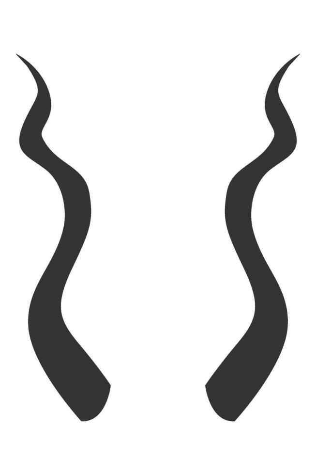Silhouette of curvy goat horns isolated on white vector