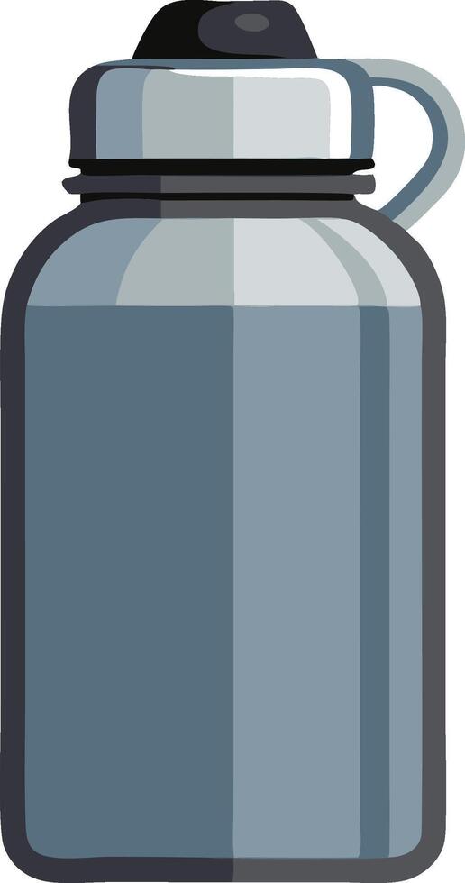 Stylish gray water bottle illustration with a sleek design. vector