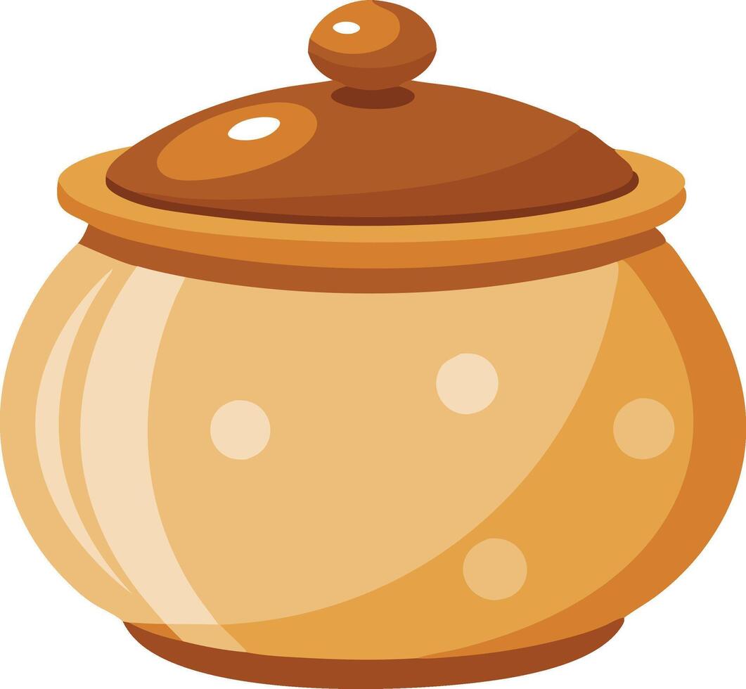 The lidded jar stands out with its simple and stylish design. vector