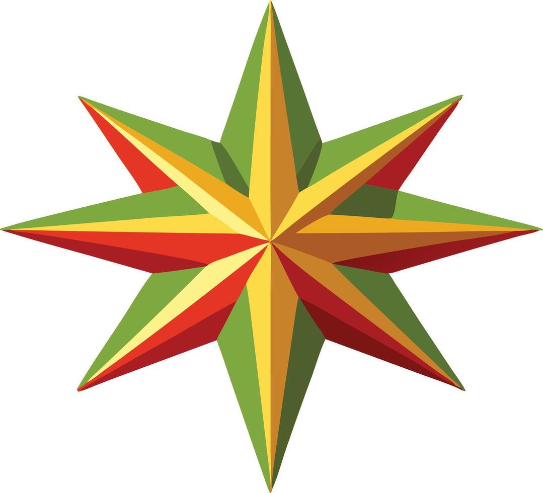 Colorful geometric star illustration representing festive decoration for various celebrations and cultural events throughout the year vector