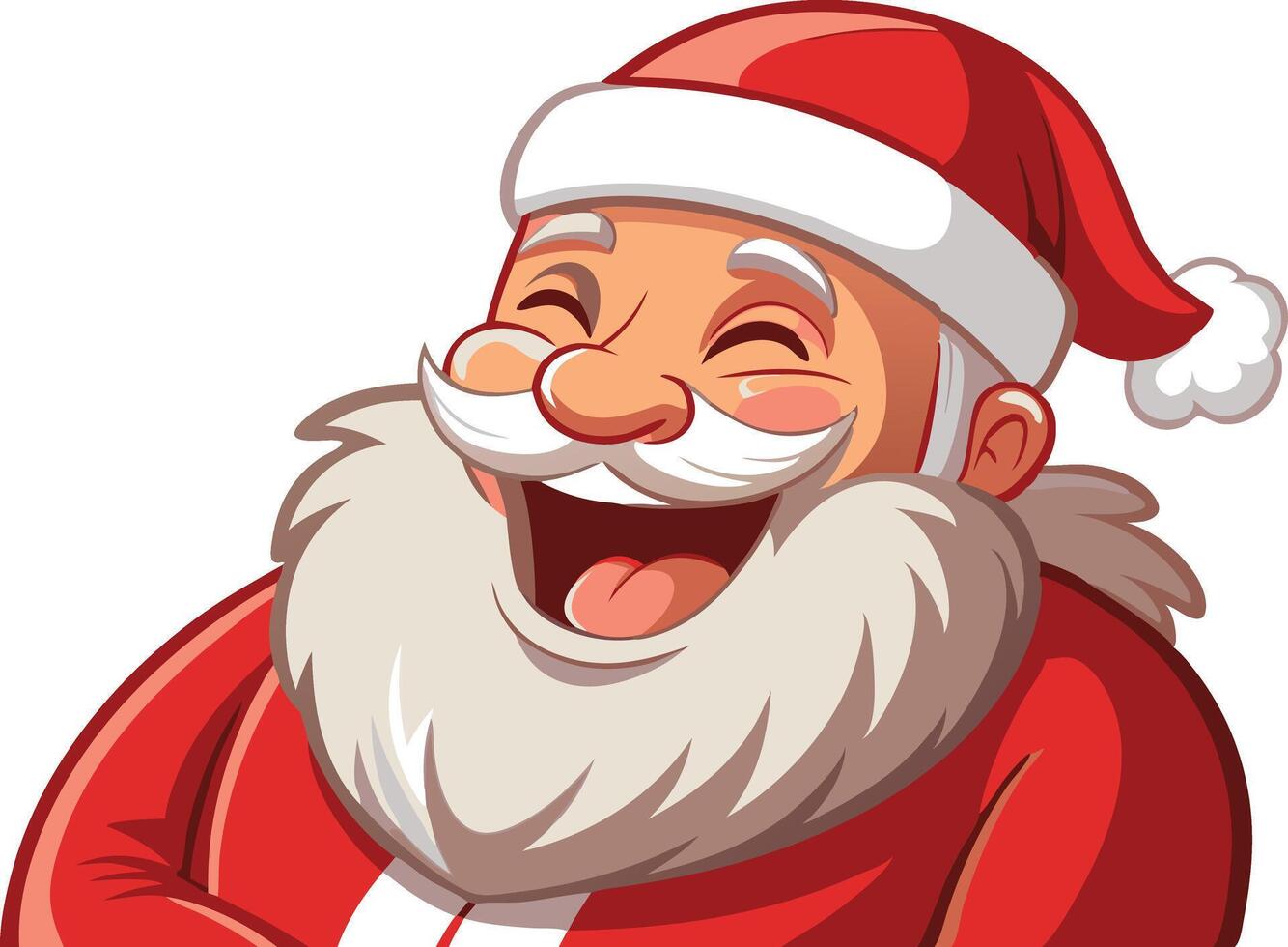 Cheerful Santa Claus with a joyful expression, celebrating the festive spirit of Christmas in a colorful illustration vector