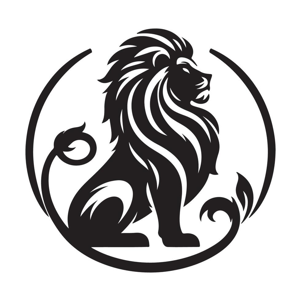 Lion in a circle logo vector