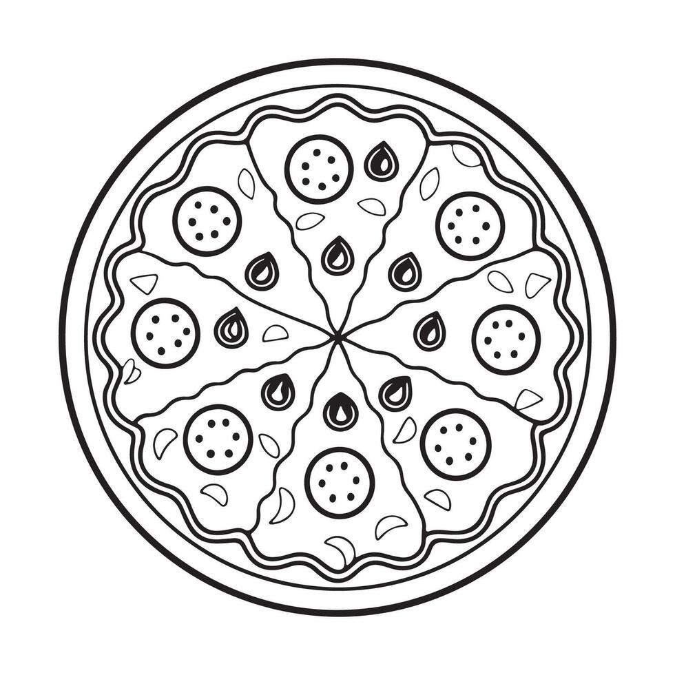 Pizza with pepperoni and cheese on a white background vector