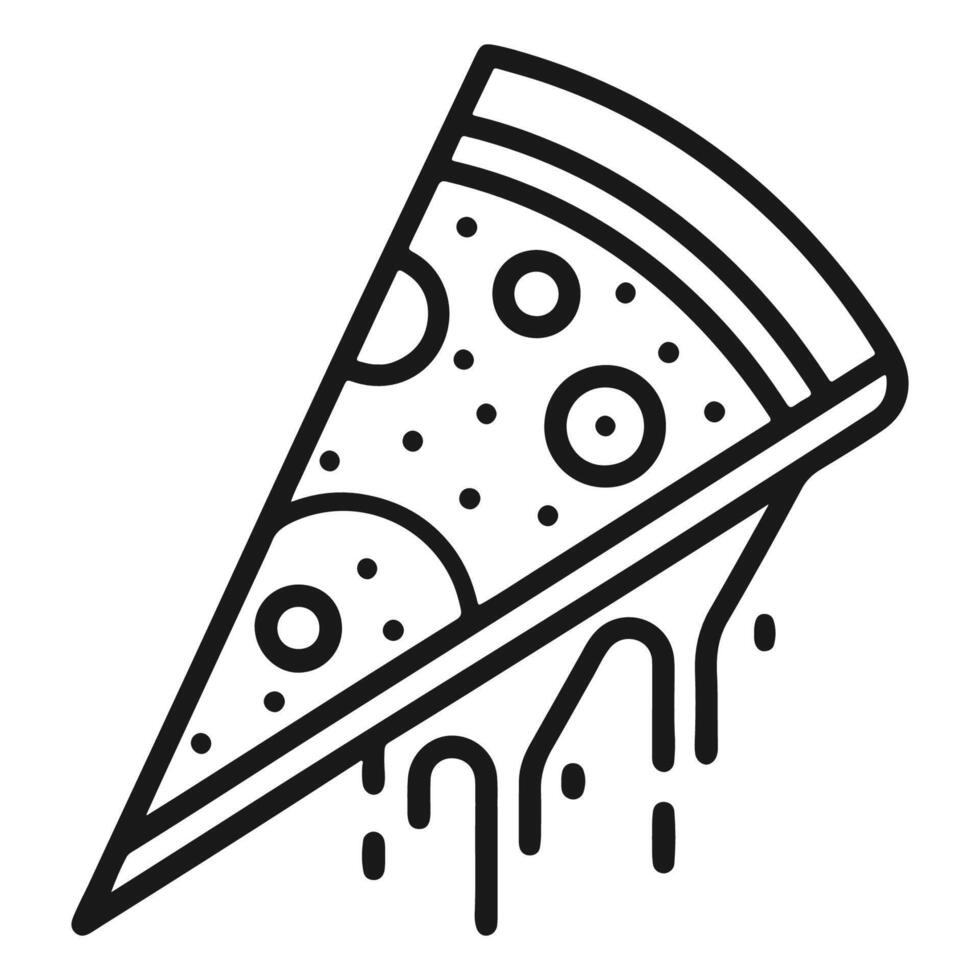Pizza slice line icon illustration vector
