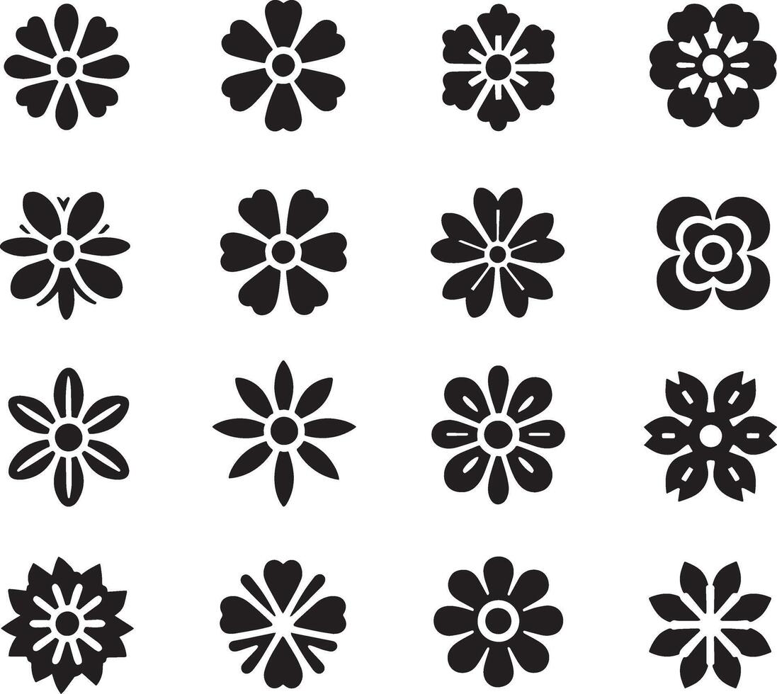 Elegant Flower, Icons set for Decorations vector