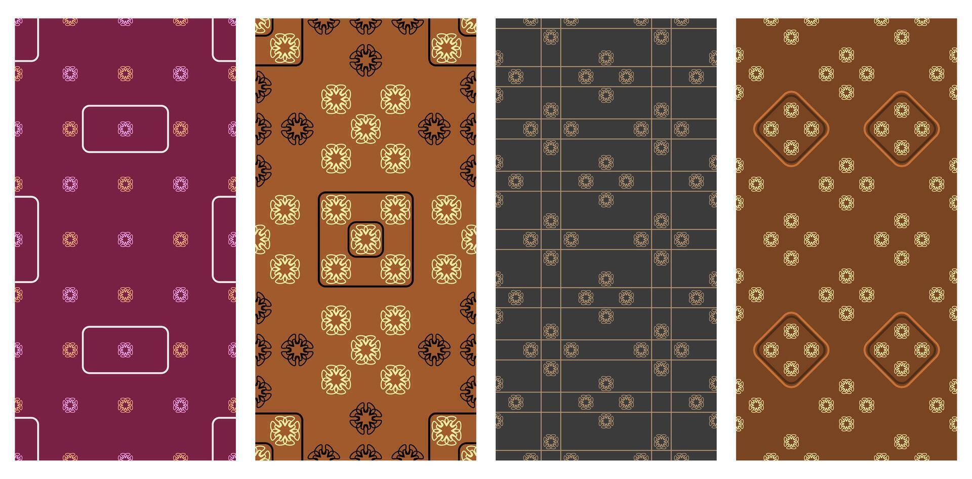 a collection of elegant and artistic seamless patterns to be applied to various media such as paper, fabric and digitally vector