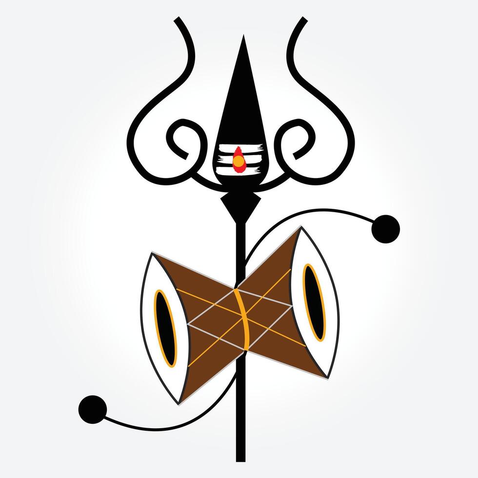Maha Shivratri With Trisul, A Hindu Festival Celebrated Of Lord Shiva Night, Trident of Shiva vector