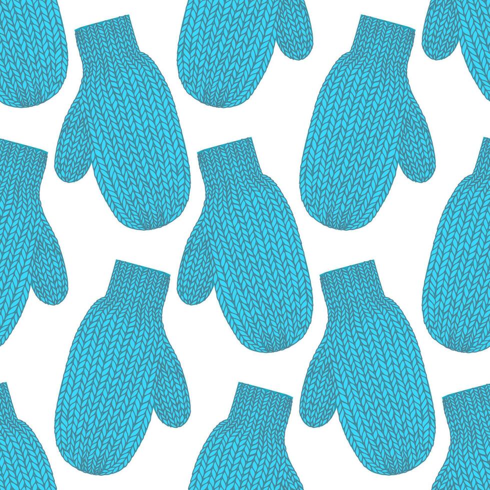 Seamless pattern with winter funny mittens. Warm clothing for hands. Repeating element. For design of packaging paper, textiles or templates. Cartoon flat illustration. vector