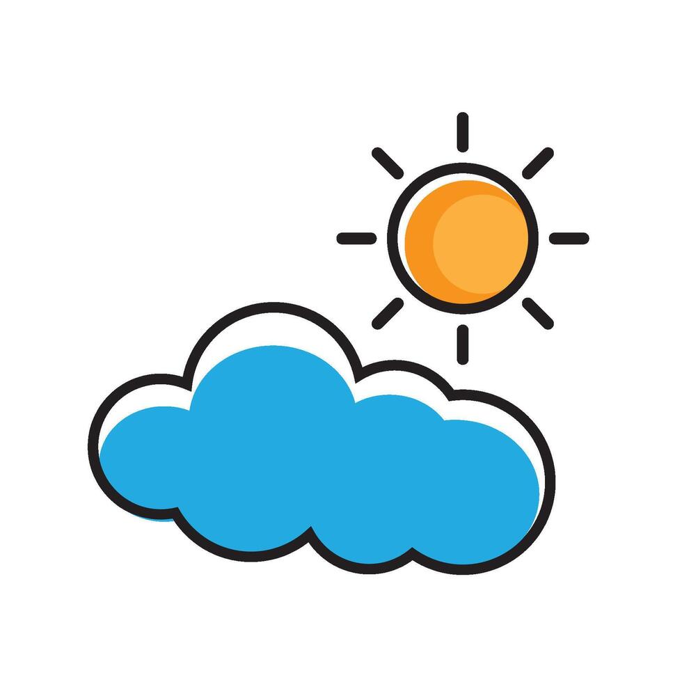 sunny cloudy weather icon illustration design template vector