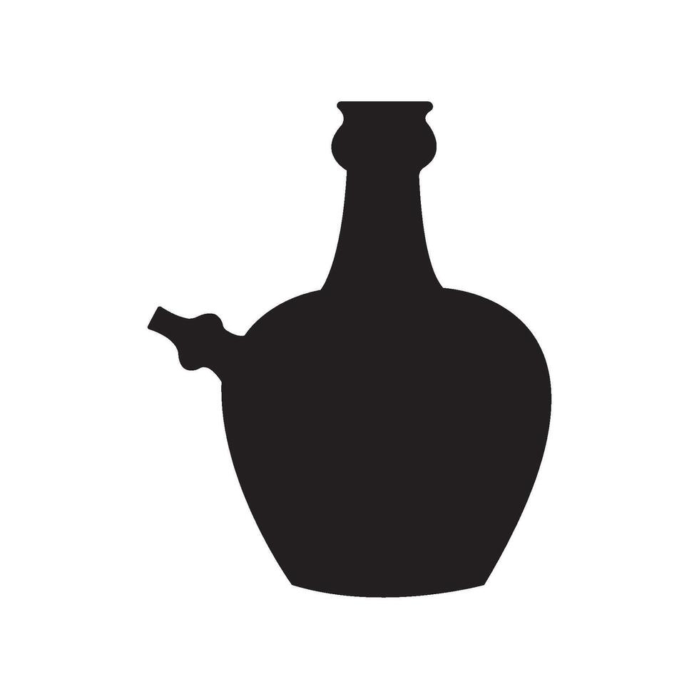A black and white illustration of a wine bottle vector