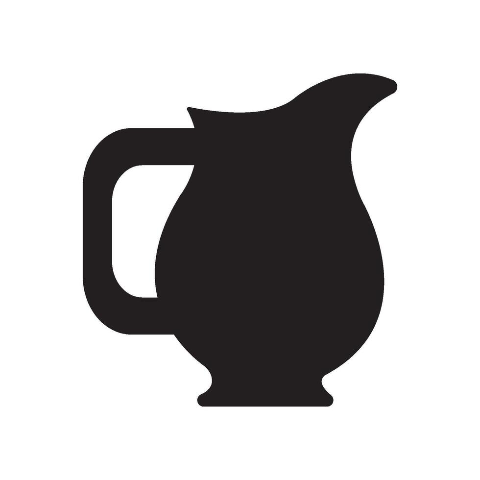 A black and white illustration of a pitcher vector