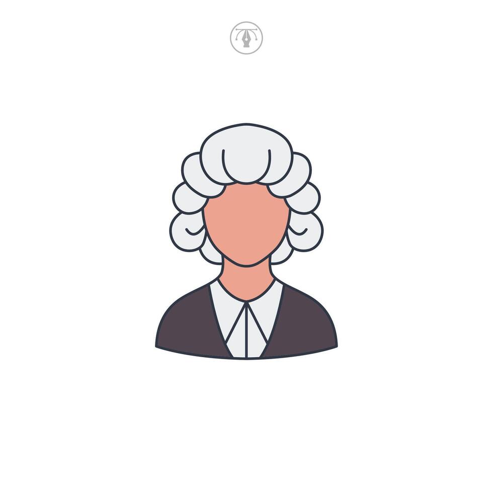 Barrister Wig icon symbol illustration isolated on white background vector