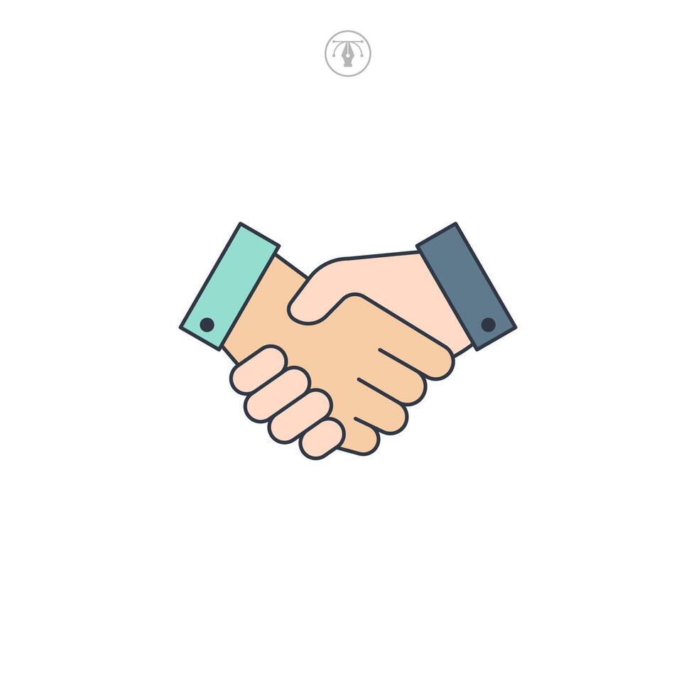 Handshake icon symbol illustration isolated on white background vector