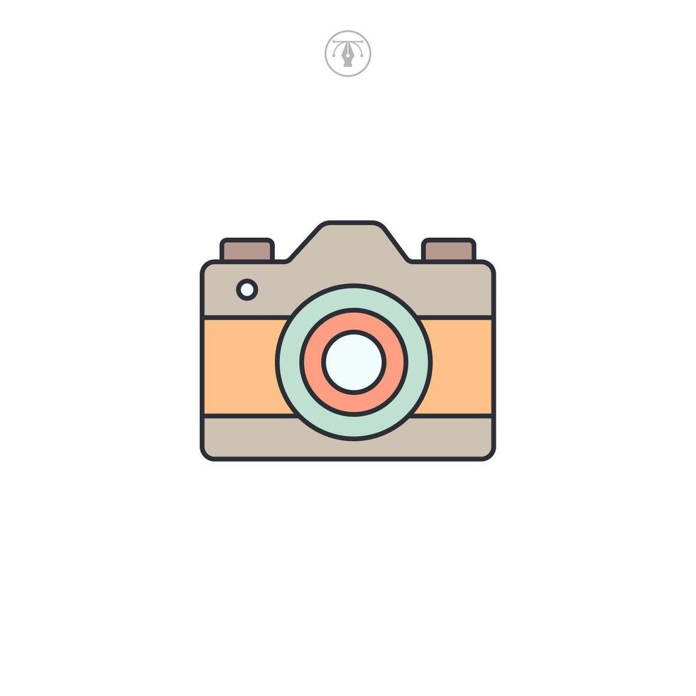 Camera icon symbol illustration isolated on white background vector