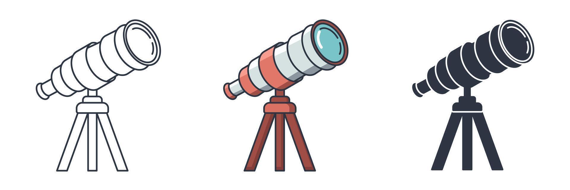 Telescope icon symbol illustration isolated on white background vector