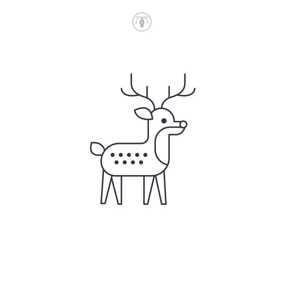 Reindeer icon symbol illustration isolated on white background vector