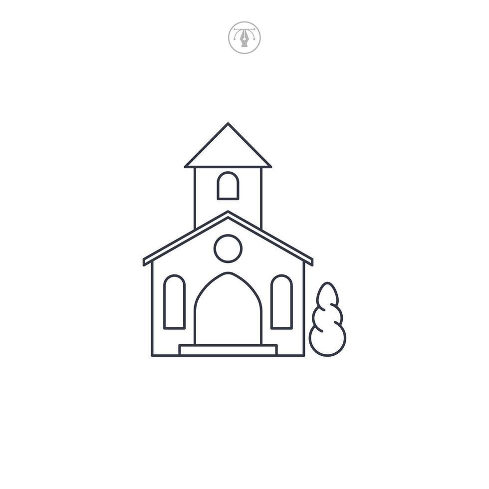 Church icon symbol illustration isolated on white background vector
